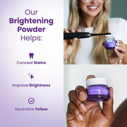 🔥Maximum Whitening Bundle - Teeth Whitening Powder & Vegan Powder - Peroxide-Free, Removes Stains - Daily Brightening Formula - 3-Month Supply